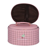 Damara Women'S Makeup Travelling Cosmetic Box Pu Double Storage Case,Purple