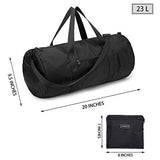 Vorspack Small Duffel Bag 20 Inches Foldable Gym Bag for Men Women Duffle Bag Lightweight with Inner Pocket for Travel Sports - Black