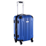 GHP BLue 14"Wx10"Thickx20"H 4-Wheel Spinner Lightweight Expandable Trolley Suitcase