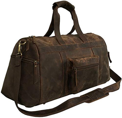 21 inch eather Duffel | Travel Overnight Weekend Leather Bag | Sports Gym Duffel for Men