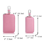 BOBILIKE Car Key Holder Wallet 6 Hoot Key Case for Women & men, Pink Small