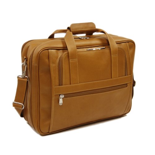 Piel Leather Large Ultra Compact Computer Bag, Saddle, One Size