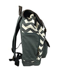 K-Cliffs Canvas Backpack Vintage School Laptop Bookbag Casual Travel Rucksack Grey Chevron
