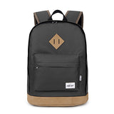 HEXIN Unisex Classic Canvas School College Backpack Fits Up to 15 inch Laptop