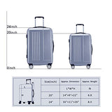 Luggage 2 Piece set Expandable Spinner Hardshell 20inch & 24inch, Silver