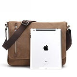 Vintage Canvas Messenger Bag Ipad Bag Bookbag Satchel Crossbody Bag Shoulder Sling Bag (Brown)