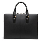 Bostanten Leather Lawyers Briefcase Shoulder Laptop Business Slim Bags For Men & Women Black