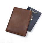 RFID Blocking Passport Holder Travel Wallet - Genuine Crazy Horse Leather