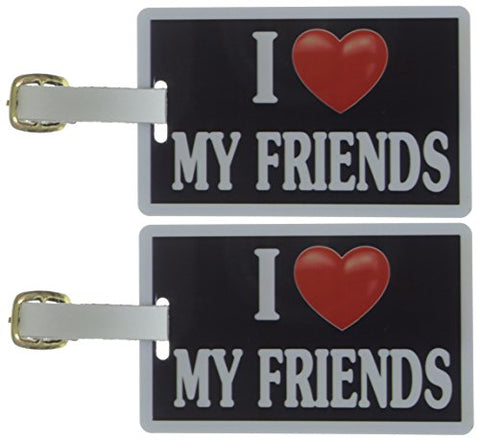 Tag Crazy I Heart My Friends Two Pack, Black/White/Red, One Size