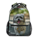 Backpack Travel White Black Shih Tzu School Bookbags Shoulder Laptop Daypack College Bag for Womens