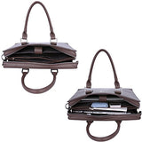 Banuce Genuine Leather Briefcase for Men Business Slim Laptop Attach Case Tote Menssenger Bag
