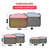 Packing Cubes Organizer Bags For Travel Accessories Packing Cube Compression 6 Set For Luggage Suitcase (Light Grey Pink)