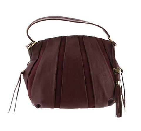 Aimee Kestenberg Pebble Leather& Suede Hobo Tuscany Mahogany New A282316