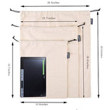 Misslo Set of 3 Cotton Breathable Dust-proof Drawstring Storage Pouch Bag