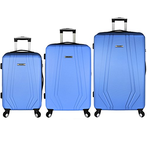 Elite Luggage Paris 3-Piece Hardside Spinner Luggage Set, Blue