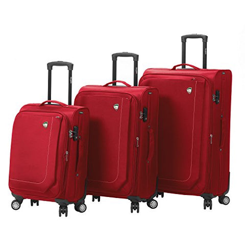 Mia Toro Madesimo Softside Spinner Luggage 3 Piece Set, Red