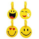 Mziart Cute Emoji Luggage Tags Set of 4, Personalized Smiling Face TSA Travel Bag ID Suitcase Labels for Women Men