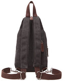Zuolunduo Mini Backpack Casual Canvas Chest Bag Sling Shoulder Bag Rucksack M8639Xk,Black