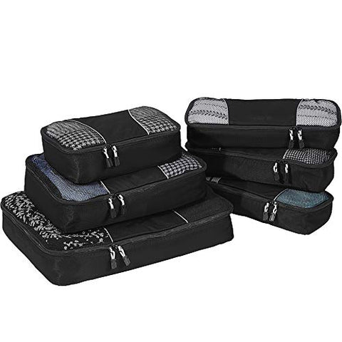 eBags Packing Cubes for Travel - 6pc Value Set - (Black)