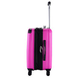 GHP 15.2"x10.4"x22.4" Pink Scratch-resistant Lightweight & Durable Trolley Suitcase