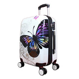 World Traveler 2 Piece Hardside Upright Spinner Luggage Set, Butterfly, One Size