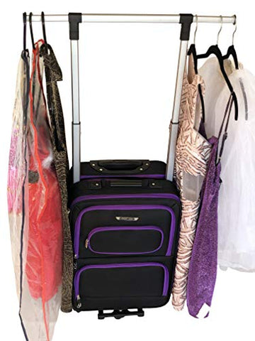 The Dance Angel Suitcase Carry-On Purple and Black"Purple Reign" (Rolling Dance Bag With Costume
