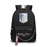 Attack On Titan Backpack School Bag Laptop Bag Leisure Travel Bag Men And Women Youth Cool Zipper Anime Backpack One Size