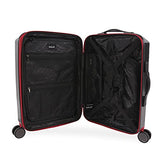 Hurley Swiper Hardside Spinner Carry On Luggage 21", Black/Red