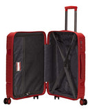 Rockland Linear 3-Piece Hardside Spinner Wheel Luggage Set, Red, (19/23/27)