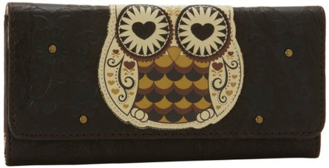 Loungefly LFWA0302 Owl with Heart Eyes Wallet,Brown/White/Black,One Size