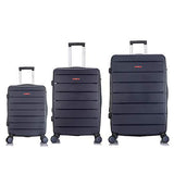 DUKAP Definity Lightweight Hardside 3 piece set 20''/24''/28'' Navy Blue