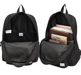 Lightweight Backpack for School, VASCHY Classic Basic Water Resistant Casual Daypack for Travel with Bottle Side Pockets (Black)