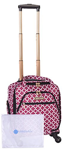 Jenni Chan Medley 2-Piece Set 15" Spinner 311 Bag Travel Tote, Cranberry, One Size