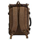ABage Men's Vintage Shoulder Bag Canvas Crossbody Travel Laptop Daypack Backpack, Khaki