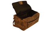 Genuine Buffalo Leather Unisex Toiletry Bag Travel Dopp Kit By Devil Hunter