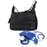 Nurse / Gp / Doctor Medical Kit Bag -Black & Orange Shoulder 'Sling' Bag For Nursing / Home