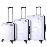 Mia Toro Italy Accadia Hardside Spinner Luggage 3 Piece Set, White