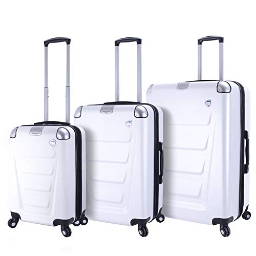Mia Toro Italy Accadia Hardside Spinner Luggage 3 Piece Set, White