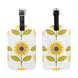 Luggage Tags Sunflower White Womens Baggage Tag Holder Airplane Travel Accessories Set of 2