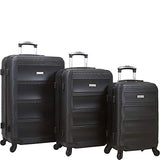 Dejuno Helix 3-Piece Hardside Spinner Luggage Set, Black, One Size