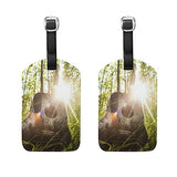 Set of 2 Luggage Tags Guitar Forest Sunlight Suitcase Labels Travel Accessories