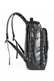 Vintage PU Leather Backpack School College Bookbag Laptop Computer Backpack (Black 2)
