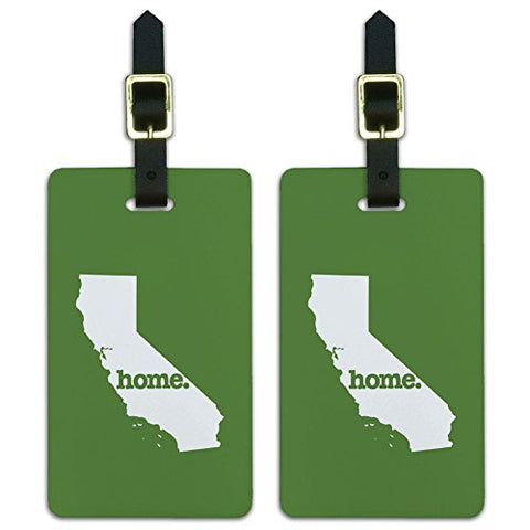 Graphics & More California Ca Home State Luggage Suitcase Id Tags-Solid Green, White