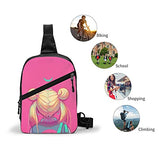 KAMIZE sai_lor moon Crossbody Bags Women Men Sling Backpack Travel Hiking Daypack Pattern Rope Shoulder Bag