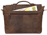 Cuero 15" Men's Auth Real Leather Messenger Laptop Briefcase Satchel Men and Women