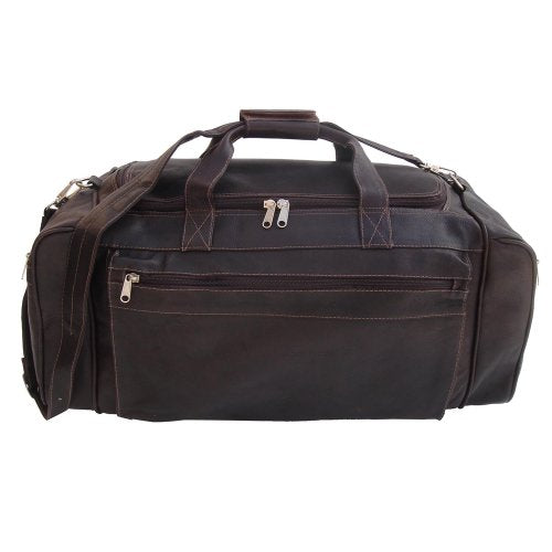 Piel Leather Large Duffel Bag, Chocolate, One Size