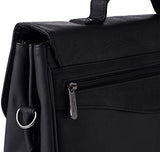 Alpine Swiss Business Portfolio Genuine Leather Briefcase Flap-Over Locking Case