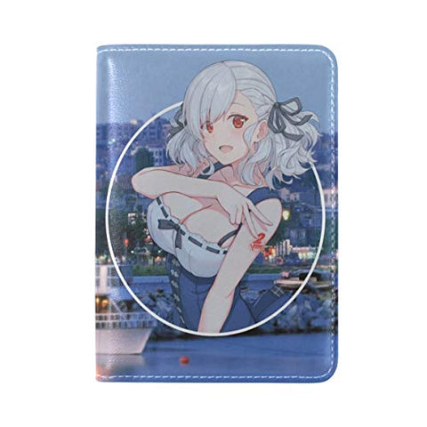Passport Sexy Anime Girls Cartoon Travel Genuine Leather Wallet Cover Case for Womens Mens Kids