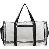 Eastsport Clear Duffel 18" with Removable Adjustable Crossbody Strap (from 28" to 52"), Black