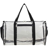 Eastsport Clear Duffel 18" with Removable Adjustable Crossbody Strap (from 28" to 52"), Black